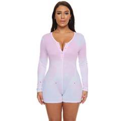 Watercolor Clouds Long Sleeve Boyleg Swimsuit by Littlebird
