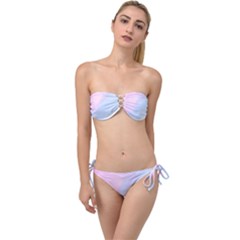 Watercolor Clouds2 Twist Bandeau Bikini Set by Littlebird