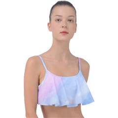 Watercolor Clouds2 Frill Bikini Top by Littlebird