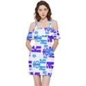 Abstract pattern geometric backgrounds   Shoulder Frill Bodycon Summer Dress View3