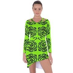 Abstract Pattern Geometric Backgrounds   Asymmetric Cut-out Shift Dress by Eskimos