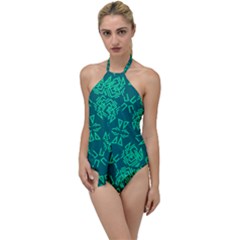 Abstract Pattern Geometric Backgrounds   Go With The Flow One Piece Swimsuit by Eskimos