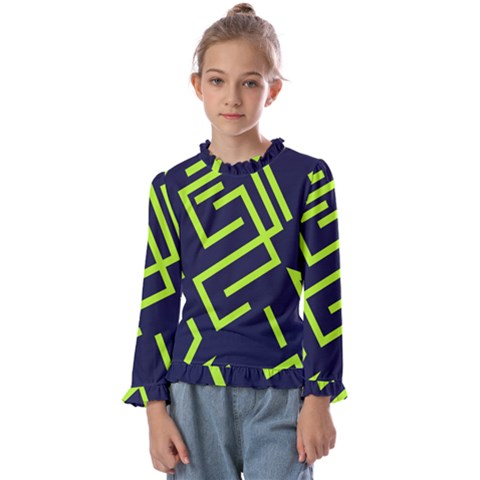 Abstract Pattern Geometric Backgrounds   Kids  Frill Detail Tee by Eskimos
