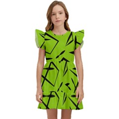Abstract Pattern Geometric Backgrounds   Kids  Winged Sleeve Dress by Eskimos