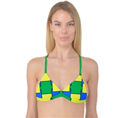 Abstract Pattern Geometric Backgrounds   Reversible Tri Bikini Top by Eskimos