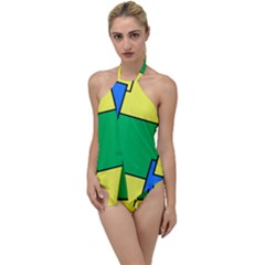 Abstract Pattern Geometric Backgrounds   Go With The Flow One Piece Swimsuit by Eskimos