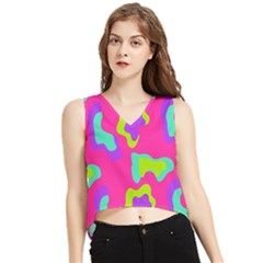 Abstract Pattern Geometric Backgrounds   V-neck Cropped Tank Top by Eskimos