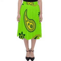 Floral Pattern Paisley Style Paisley Print  Doodle Background Classic Midi Skirt by Eskimos