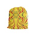 Floral folk damask pattern  Drawstring Pouch (Large) View1