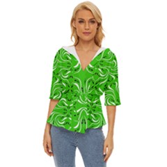 Floral Folk Damask Pattern  Lightweight Drawstring Hooded Top by Eskimos