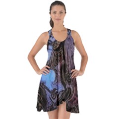 Boho Cthulu Show Some Back Chiffon Dress by MRNStudios
