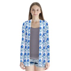Flowers Pattern Drape Collar Cardigan by Sparkle