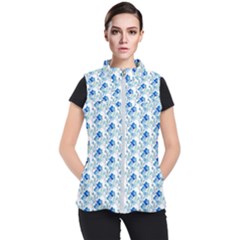 Flowers Pattern Women s Puffer Vest by Sparkle