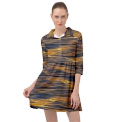 Sunset Waves Pattern Print Mini Skater Shirt Dress by dflcprintsclothing