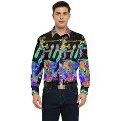 Crazy Multicolored Each Other Running Splashes Hand 1 Men s Long Sleeve  Shirt by EDDArt