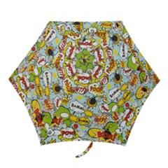 Comic Pow Bamm Boom Poof Wtf Pattern 1 Mini Folding Umbrellas by EDDArt