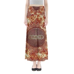 Chartres Double Infinity Antique Mandala Full Length Maxi Skirt by EDDArt