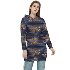 Abstract Art - Adjustable Angle Jagged 1 Women s Long Oversized Pullover Hoodie by EDDArt