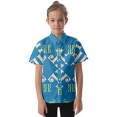 Abstract Pattern Geometric Backgrounds   Kids  Short Sleeve Shirt by Eskimos