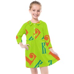 Abstract Pattern Geometric Backgrounds   Kids  Quarter Sleeve Shirt Dress by Eskimos
