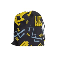 Abstract Pattern Geometric Backgrounds   Drawstring Pouch (large) by Eskimos
