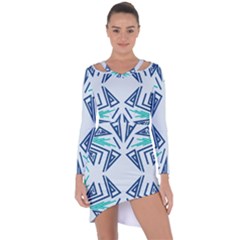 Abstract Pattern Geometric Backgrounds   Asymmetric Cut-out Shift Dress by Eskimos