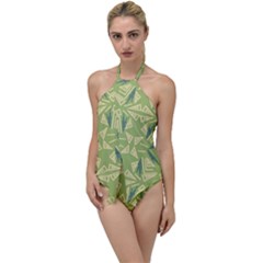 Abstract Pattern Geometric Backgrounds   Go With The Flow One Piece Swimsuit by Eskimos