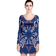 Abstract Pattern Geometric Backgrounds   Long Sleeve Velvet Bodycon Dress by Eskimos
