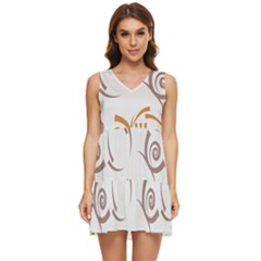 Abstract Pattern Geometric Backgrounds   Tiered Sleeveless Mini Dress by Eskimos