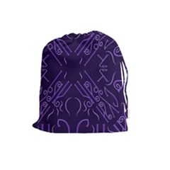 Abstract Pattern Geometric Backgrounds   Drawstring Pouch (large) by Eskimos