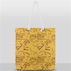 Abstract Pattern Geometric Backgrounds   Full Print Rope Handle Tote (large) by Eskimos