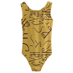 Abstract Pattern Geometric Backgrounds   Kids  Cut-out Back One Piece Swimsuit by Eskimos