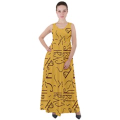 Abstract Pattern Geometric Backgrounds   Empire Waist Velour Maxi Dress by Eskimos