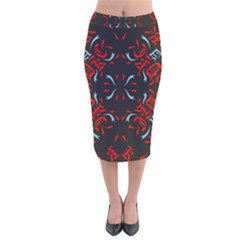 Abstract Pattern Geometric Backgrounds   Velvet Midi Pencil Skirt by Eskimos