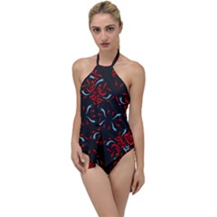 Abstract Pattern Geometric Backgrounds   Go With The Flow One Piece Swimsuit by Eskimos