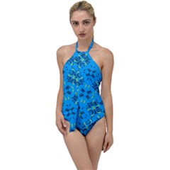 Abstract Pattern Geometric Backgrounds   Go With The Flow One Piece Swimsuit by Eskimos