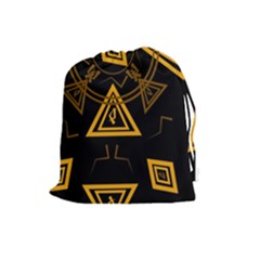 Abstract Pattern Geometric Backgrounds   Drawstring Pouch (large) by Eskimos