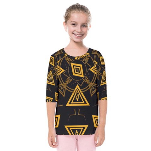 Abstract Pattern Geometric Backgrounds   Kids  Quarter Sleeve Raglan Tee by Eskimos