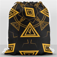 Abstract Pattern Geometric Backgrounds   Drawstring Bag (large) by Eskimos