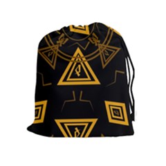 Abstract Pattern Geometric Backgrounds   Drawstring Pouch (xl) by Eskimos