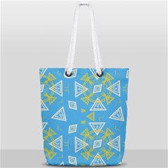 Abstract Pattern Geometric Backgrounds   Full Print Rope Handle Tote (small) by Eskimos