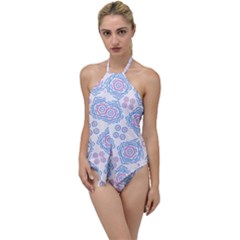Abstract Pattern Geometric Backgrounds   Go With The Flow One Piece Swimsuit by Eskimos