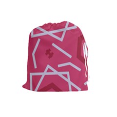 Abstract Pattern Geometric Backgrounds   Drawstring Pouch (large) by Eskimos