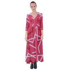 Abstract Pattern Geometric Backgrounds   Button Up Maxi Dress by Eskimos
