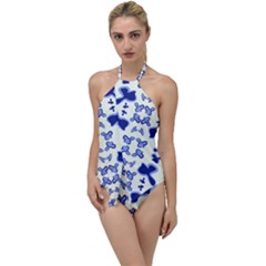 Abstract Pattern Geometric Backgrounds   Go With The Flow One Piece Swimsuit by Eskimos
