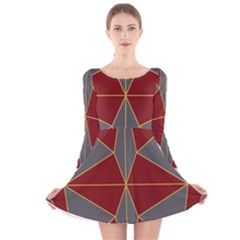 Abstract Pattern Geometric Backgrounds   Long Sleeve Velvet Skater Dress by Eskimos