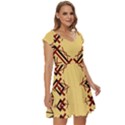 Abstract pattern geometric backgrounds   Short Sleeve Tiered Mini Dress View3