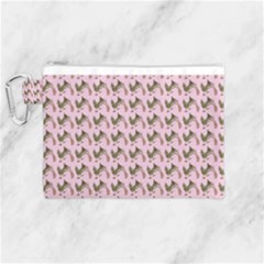Fern Pattern 2 Pink Canvas Cosmetic Bag (medium) by violetheavensky