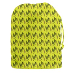 Fern Pattern 2 Yellow Drawstring Pouch (3xl) by violetheavensky