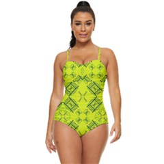 Abstract Pattern Geometric Backgrounds   Retro Full Coverage Swimsuit by Eskimos
